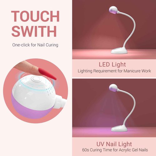 MelodySusie Professional Nail Drill 30000RPM with 2 in 1 Nail Art Lamp, Professional UV LED Light for Gel Nails