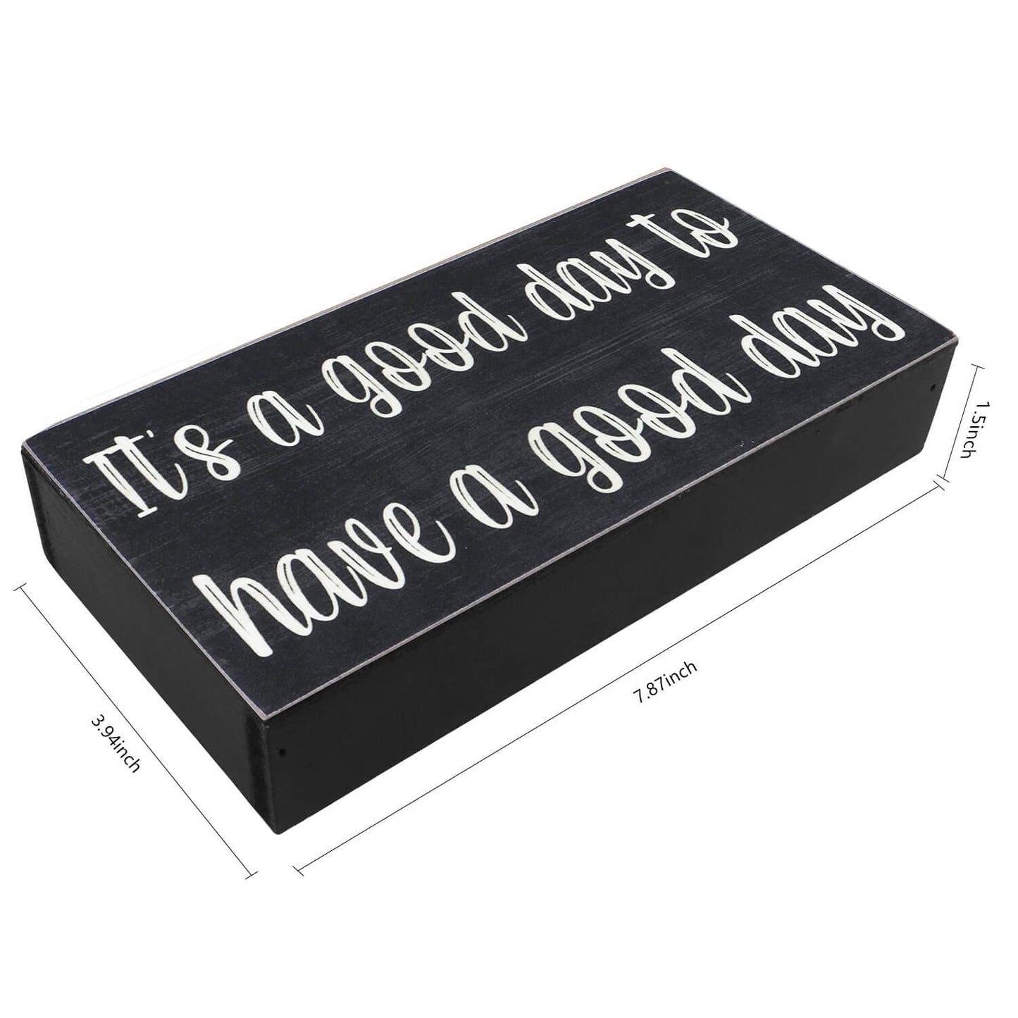 Esur Home Office Cubicle Desk Decor, Motivational Farmhouse Shelf Decorations Wooden Sign, Cute Desk Accessories for Women - It's A Good Day To Have A Good Day