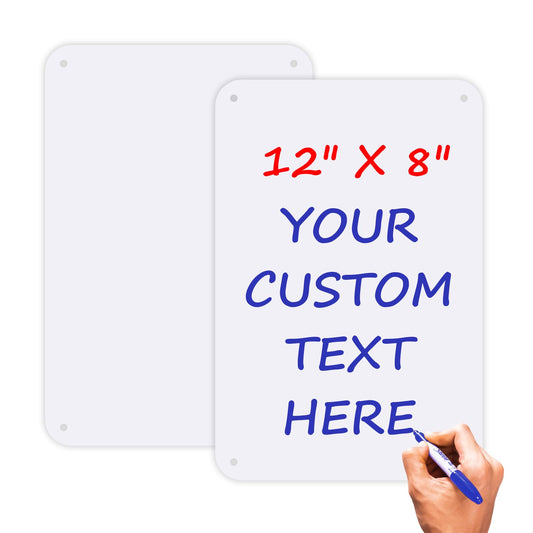 2 Pack White Blank Metal Sign for Outdoor,Rust-Free/Fade Resistance Aluminum, Easy Mounting, Indoor/Outdoor Use 12 x 8 inche