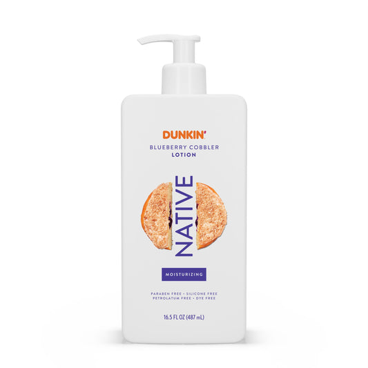 Native Body Lotion, Dunkin Blueberry Cobbler, Moisturizer for Dry Skin with Plant-Based Ingredients, 16.5 oz
