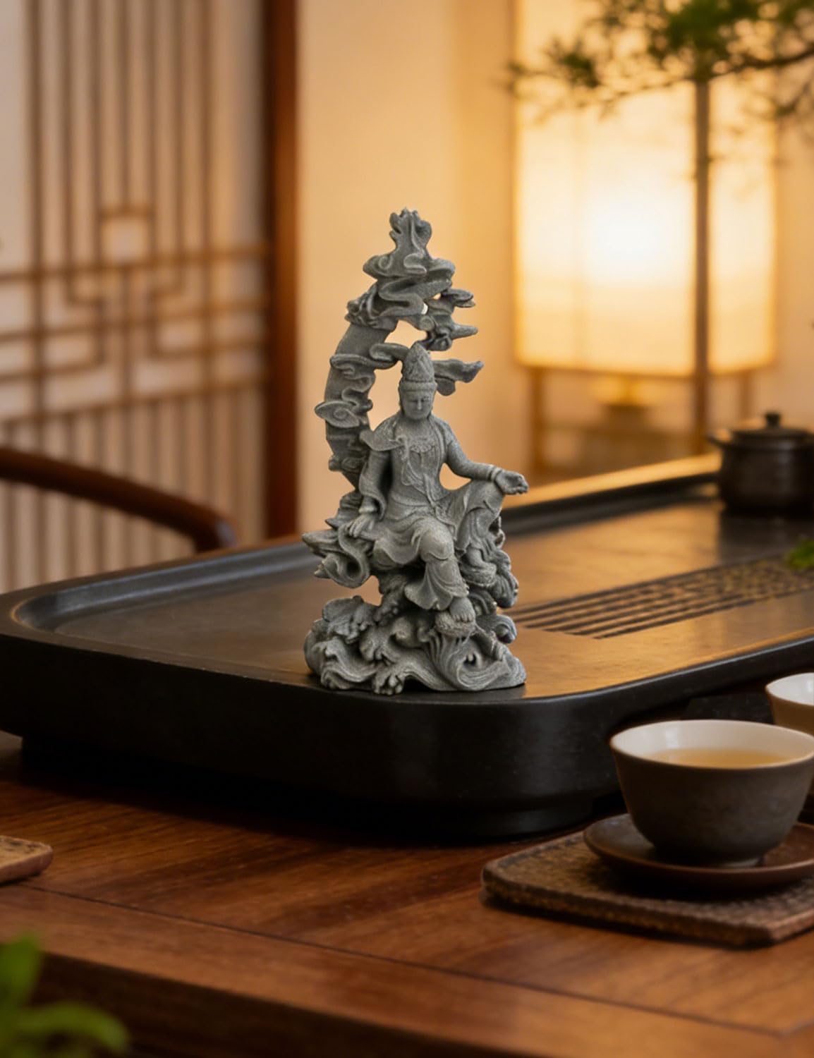 BEIZHAN Sandstone Buddha Statue, Zen Figurine for Spiritual Home Decor, Ideal for Meditation Corner, Altar, Living Room Shelf, Thoughtful Gift for Mindfulness Seekers & Spiritual Enthusiasts