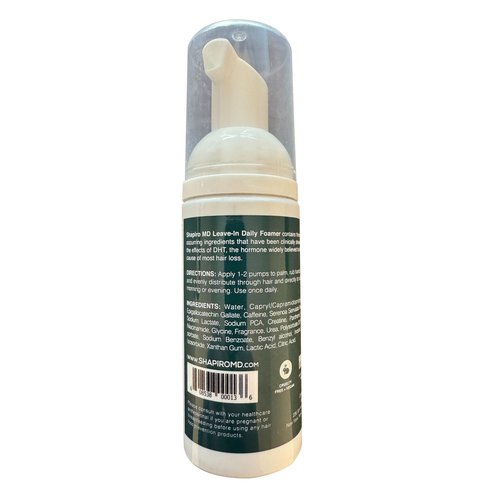 Shapiro MD Hair Growth Experts Leave-In Daily Foam, DHT Fighting Vegan Formula for Thinning Hair Developed by Dermatologists, Experience Healthier, Fuller & Thicker Looking Hair - 4 Month Supply