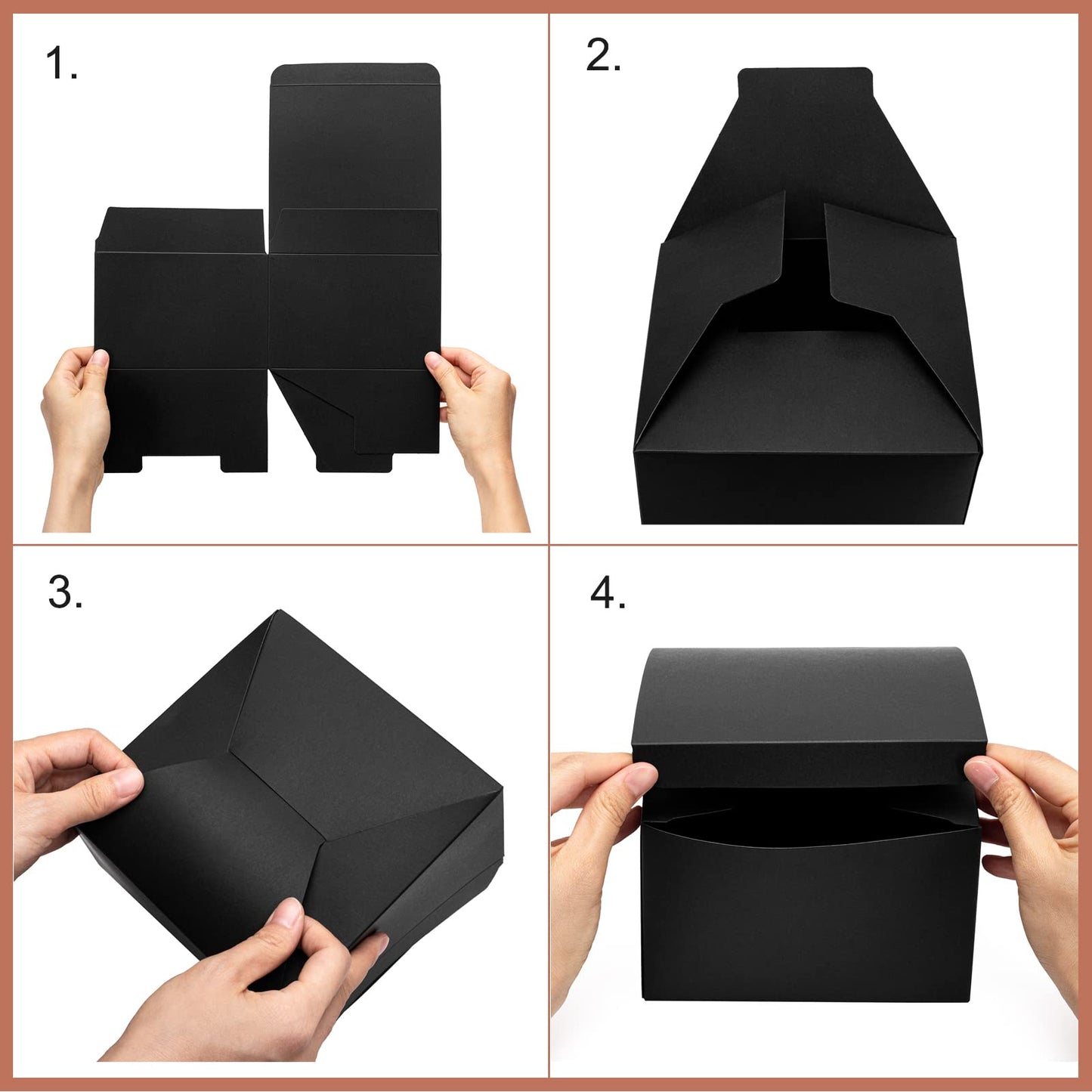 Mcfleet Black Gift Boxes with Lids 10x10x5 Inches 10 Pack Groomsmen Proposal Cardboard Gift Box for Presents, Christmas, Wedding, Graduation, Holiday, Birthday Craft Present Packaging