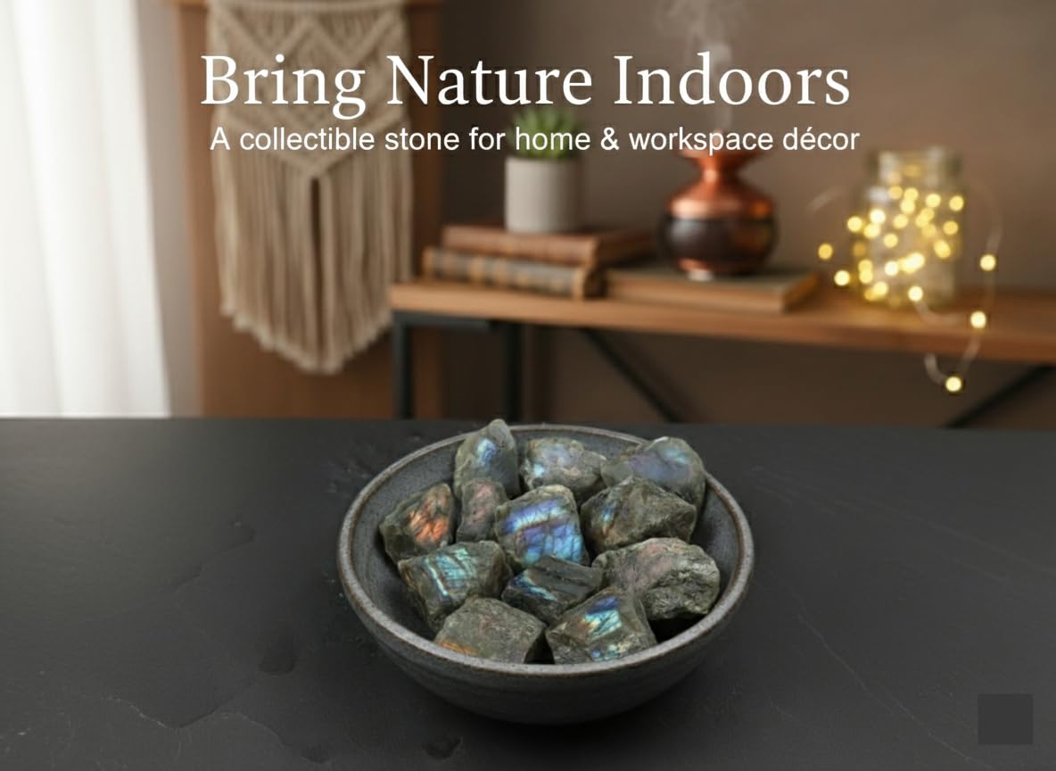 Labradorite Raw Crystal Stone 1.25"–2.0"– Natural Rough Gemstone with Iridescent Flash for Meditation, Chakra Balancing, Reiki, Feng Shui, Spiritual Practices & Home Décor