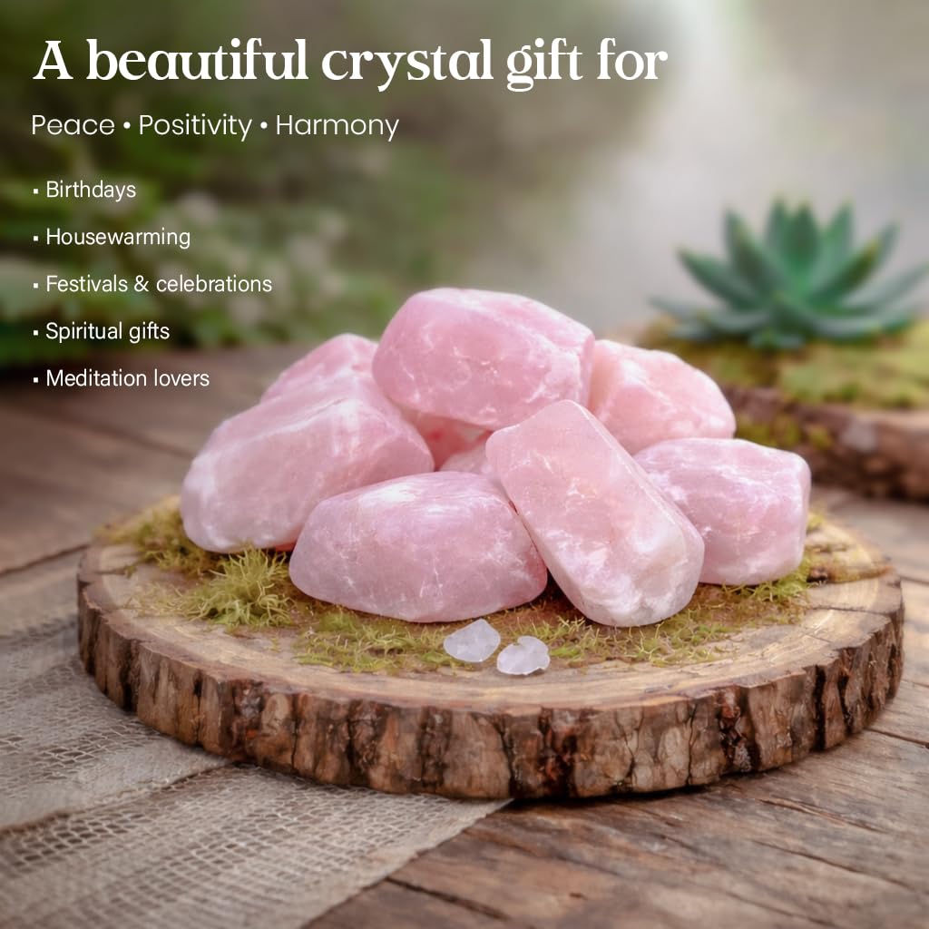 Crocon® 1LB Rose Quartz Rough Bulk Rocks Natural Stone Spiritual Gifts Raw Gemstone Crystals And Stones Tumbling Cabbing Polishing Gem Mining Chakra Balancing Reiki Healing Good Luck Home Office Décor