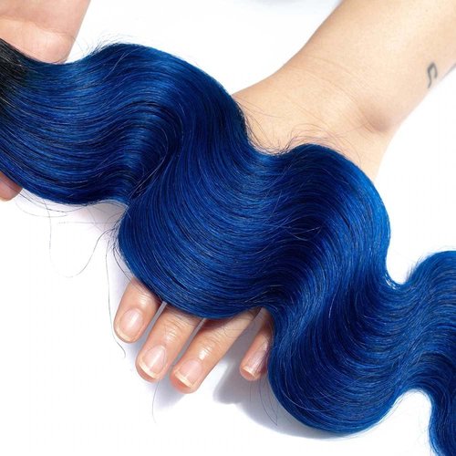 Habiliana Bundles Human Hair 18 20 22 Inch Body Wave T1B Blue Human Hair Bundles 11A Unprocessed Brazilian Virgin Quick Weave Hair Extensions for Black Women