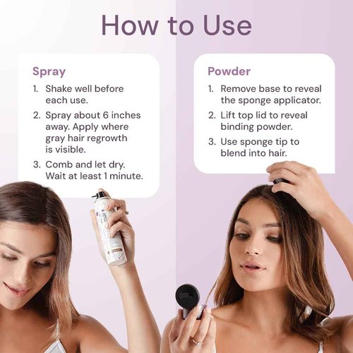 Style Edit Root Concealer Spray and Root Touch Up powder, to Cover Up Roots and Grays, Medium Brown Hair Color.