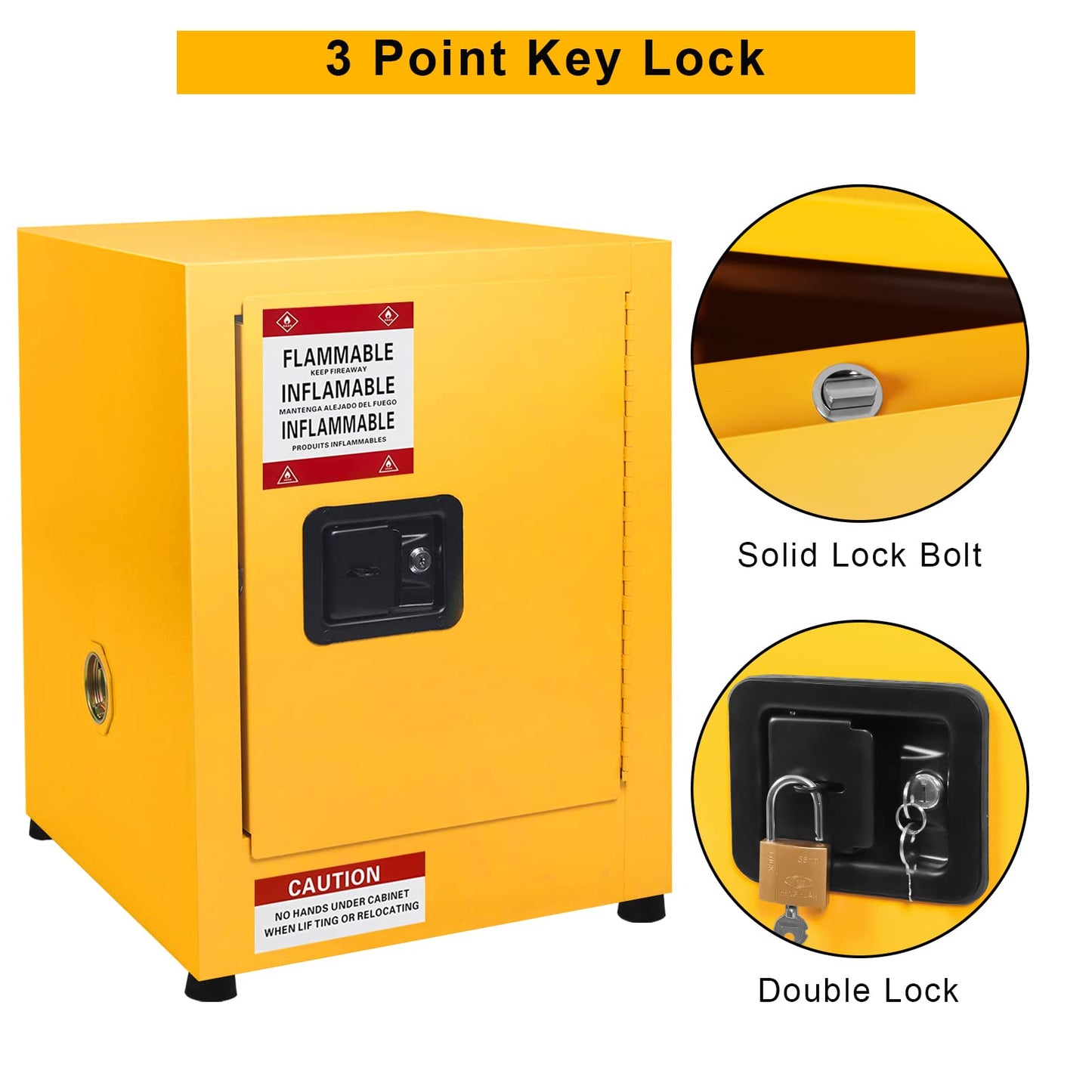 MERXENG 17" x 17" x 18" Galvanized Steel Safety Cabinet, Flammable Liquids Storage Cabinet Fireproof Leakproof Cabinet for Industry and Home