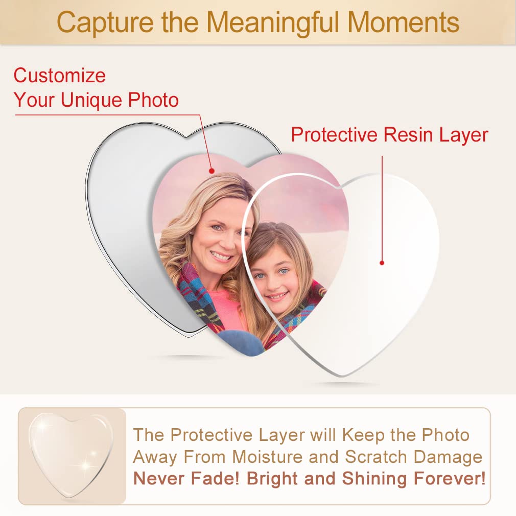 Custom4U Customized Photo Brooch Pin Heart Picture Pins Personalized Wedding Bouquet Charm Memorial Boutonniere Pin Memorial Gift for Women Men