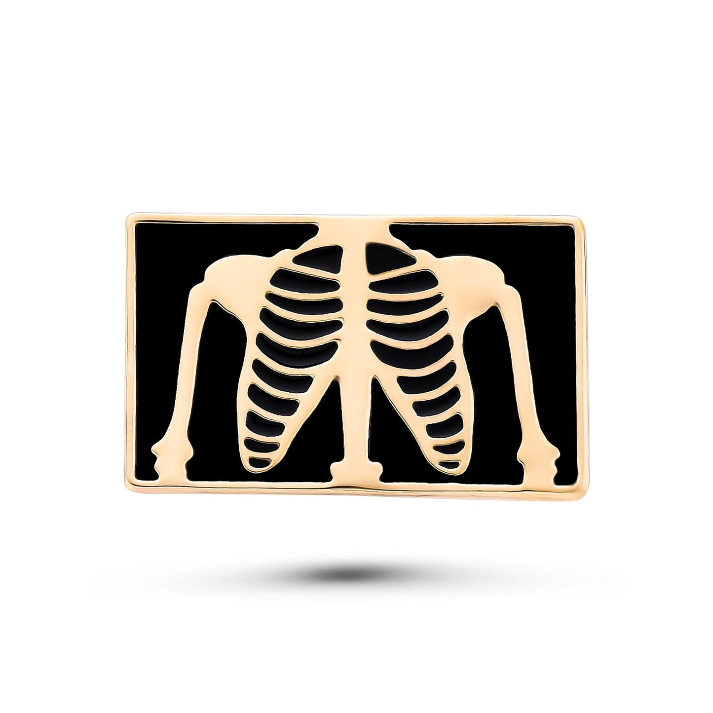 Dr's gift 14K Plated Golden Skeletal Anatomy Brooch Pin Backpack Lapel Badge Medical Jewelry for Anatomy Lovers Doctors Osteology Students Gifts