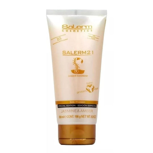 Salerm 21 Leave-In Mask & Conditioner - Jasmine & Amber - Anti-Frizz, Deep Hydration - 200 ml