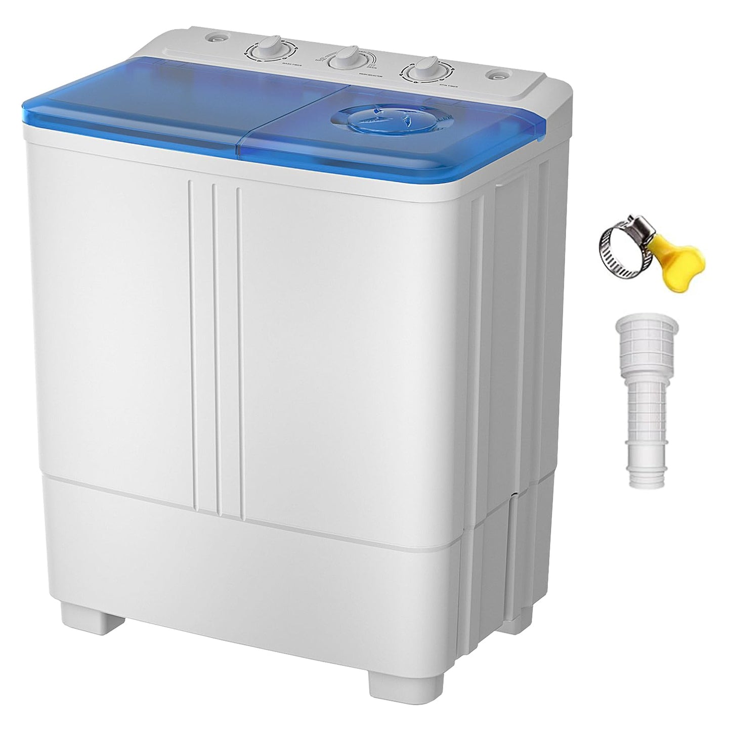 VCJ Portable Washing Machine, Twin Tub Washing Machine Laundry Compact Washer spinner Combo with 20lbs capacity, 12Lbs Washer and 8Lbs Spinner dryer for Apartments RVs and Dorms