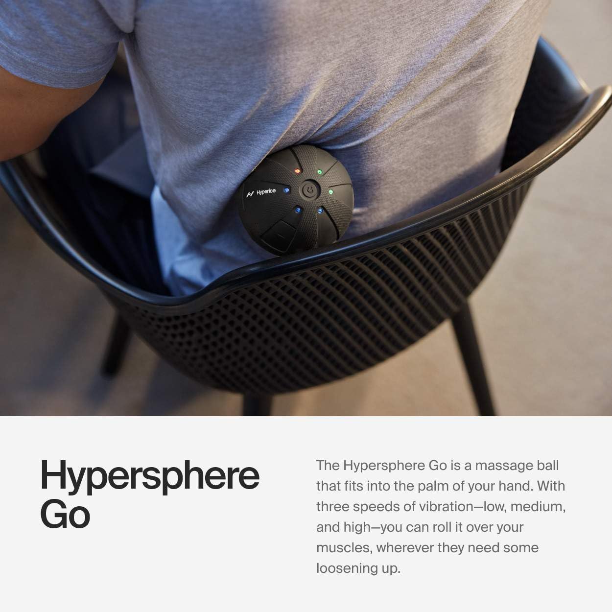 Hyperice Hypersphere Go - Vibrating Massage Ball for Muscle Recovery, Myofascial Release and Soreness Relief - Portable Fitness Massager, Perfect for use at The Gym, or at Home