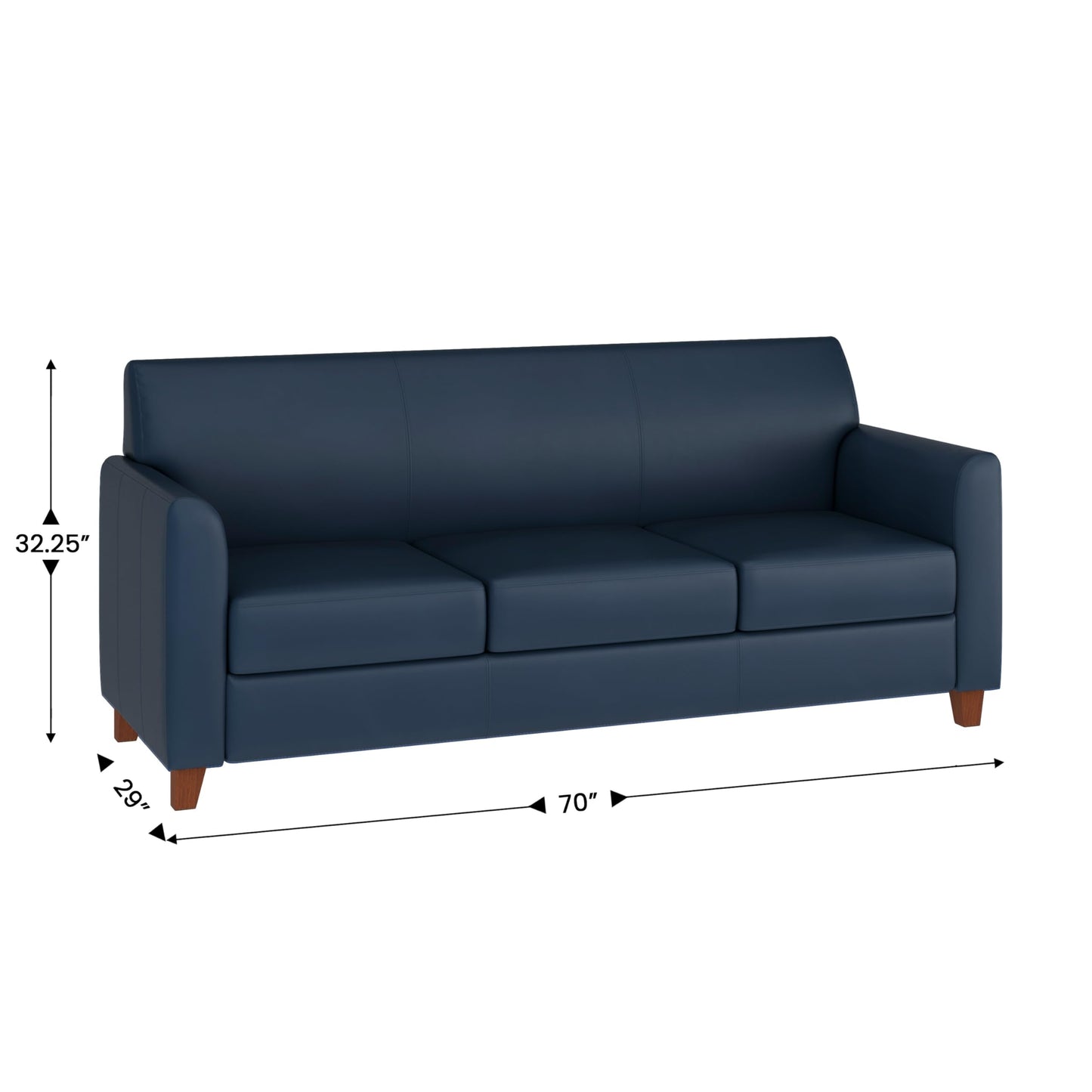 Flash Furniture Hercules Diplomat Series Commercial Grade Navy LeatherSoft Reception Sofa
