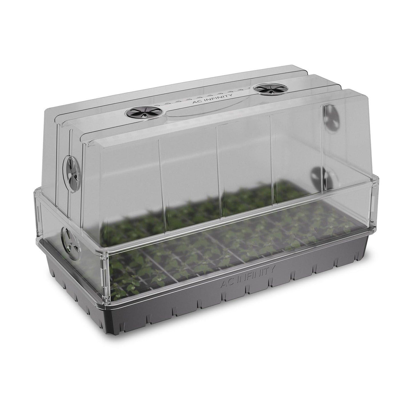 AC Infinity Large Humidity Dome, Heavy-Duty Germination Kit with 3 mm Thickest Clear Dome, Sturdy Drip Tray, 6x12 Cell Seedling Tray, Vented Height Extension Panels, for Seed Starting, Cloning Plants