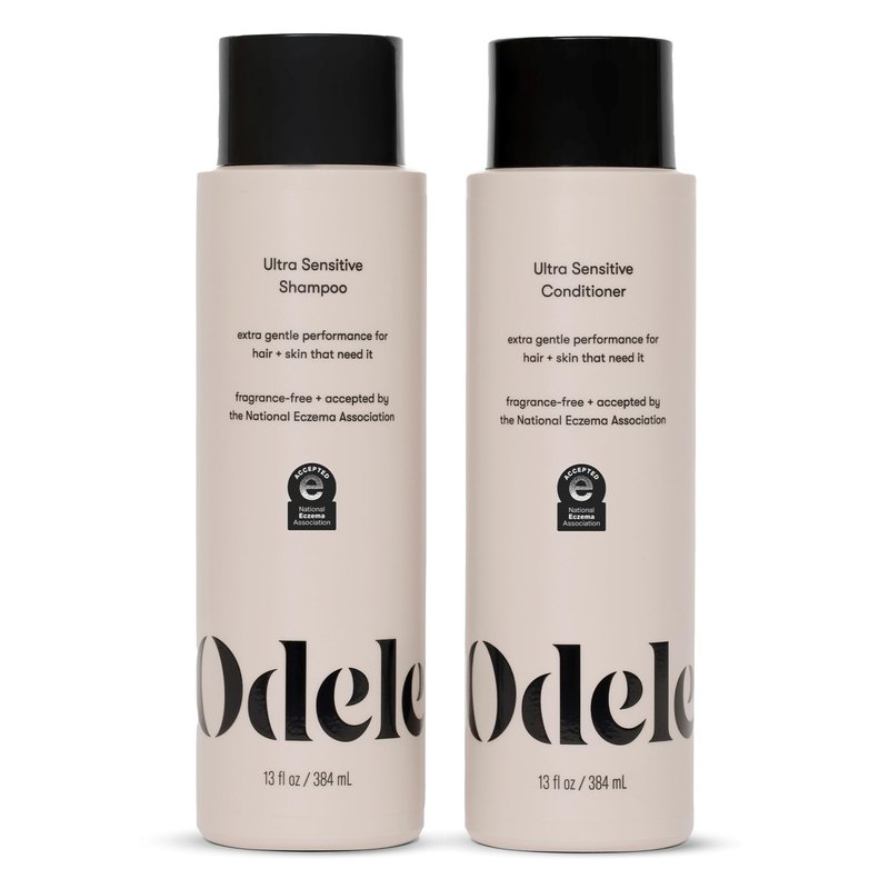 Odele Sulfate-Free Ultra-Sensitive Shampoo & Conditioner Set for Extra Gentle Cleansing and All Hair Types, 13 Fl Oz Each (2-Pack)