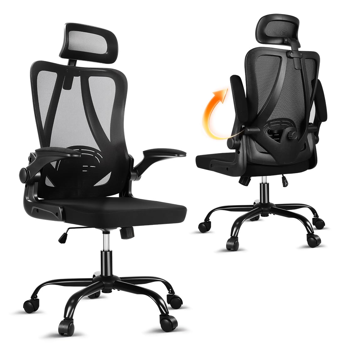Ergonomic Office Chair, 400 LBS Office Chair Computer Rolling Comfortable Gaming Mesh Office Chair with Adjustable Lumbar Support High Back Desk Chair for Home Work (Lower)