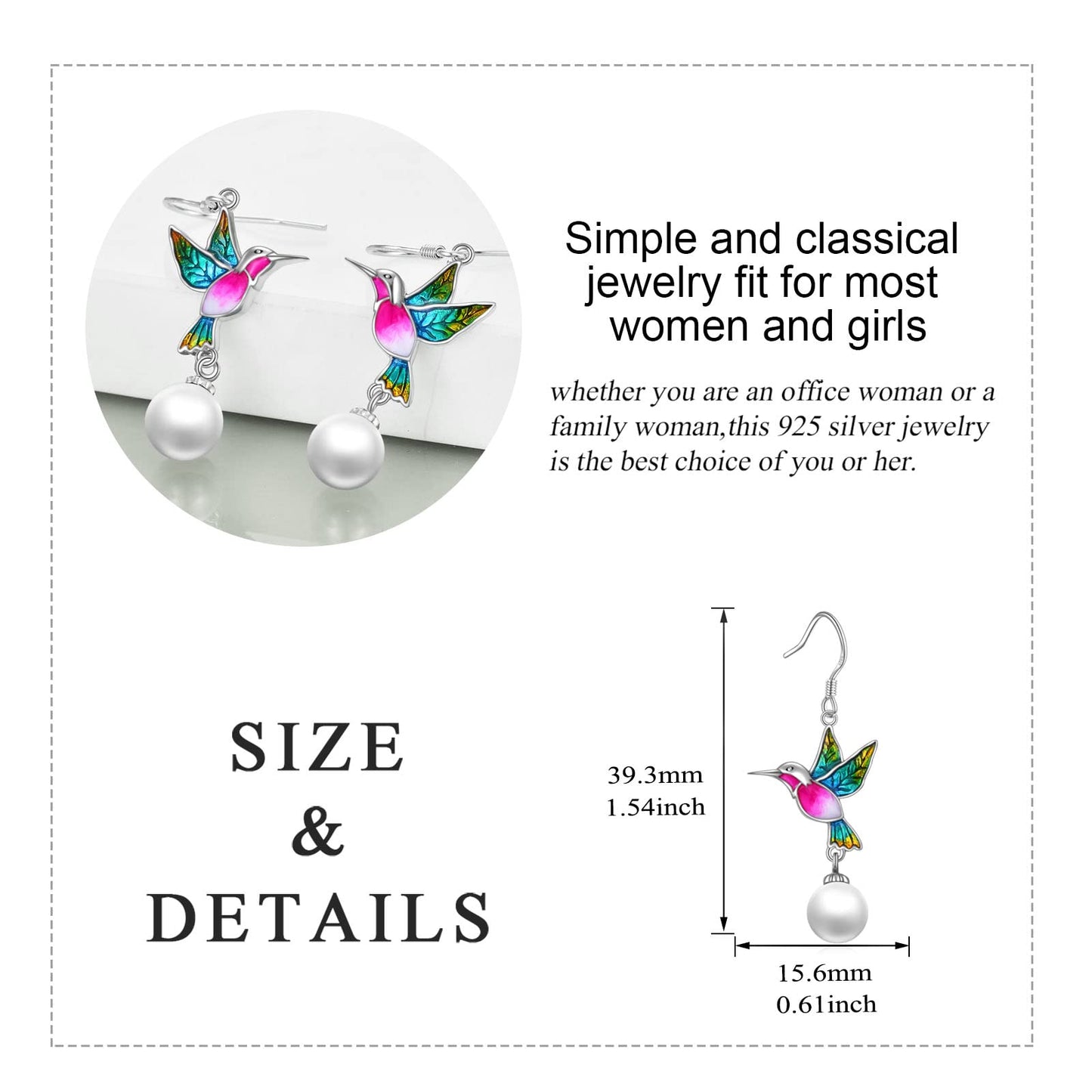 LUHE Pearl Earrings for Women Sterling Silver Celtic Pearl Earrings, Bee/Swan/Butterfly Pearl Earrings Valentine's Day Mother's Day Jewelry Gifts (Silver lapis lazuli earrings)