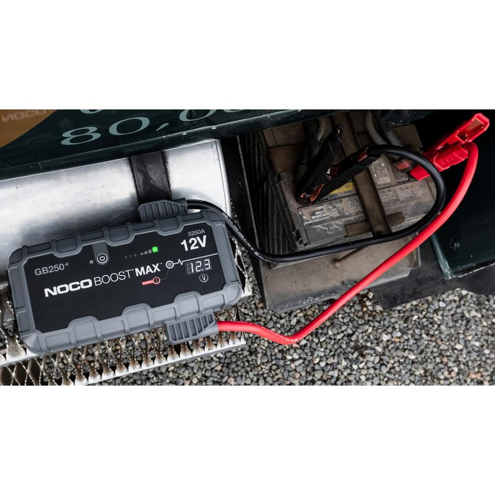 NOCO Boost Max GB250: 5250A UltraSafe Jump Starter – 12V Lithium Battery Booster Pack, Portable Jump Box, Power Bank & Jumper Cables - for 16L Gas and Diesel Engines