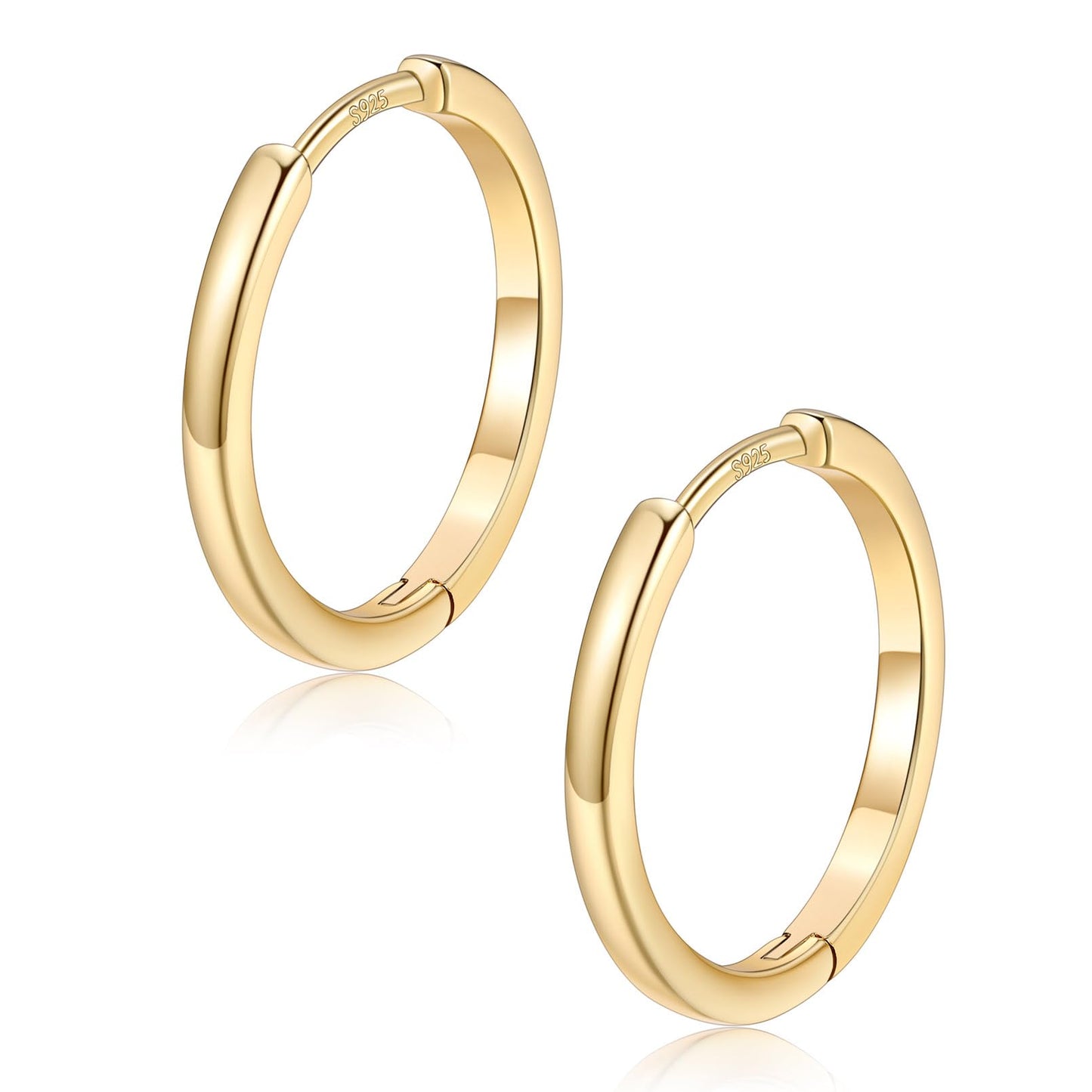 FaithHeart Hoop Earrings for Women, 14K Gold Hypoallergenic Huggie Hoop Earrings, Small Cartilage Earrings for Women 16mm, Send Gift Box