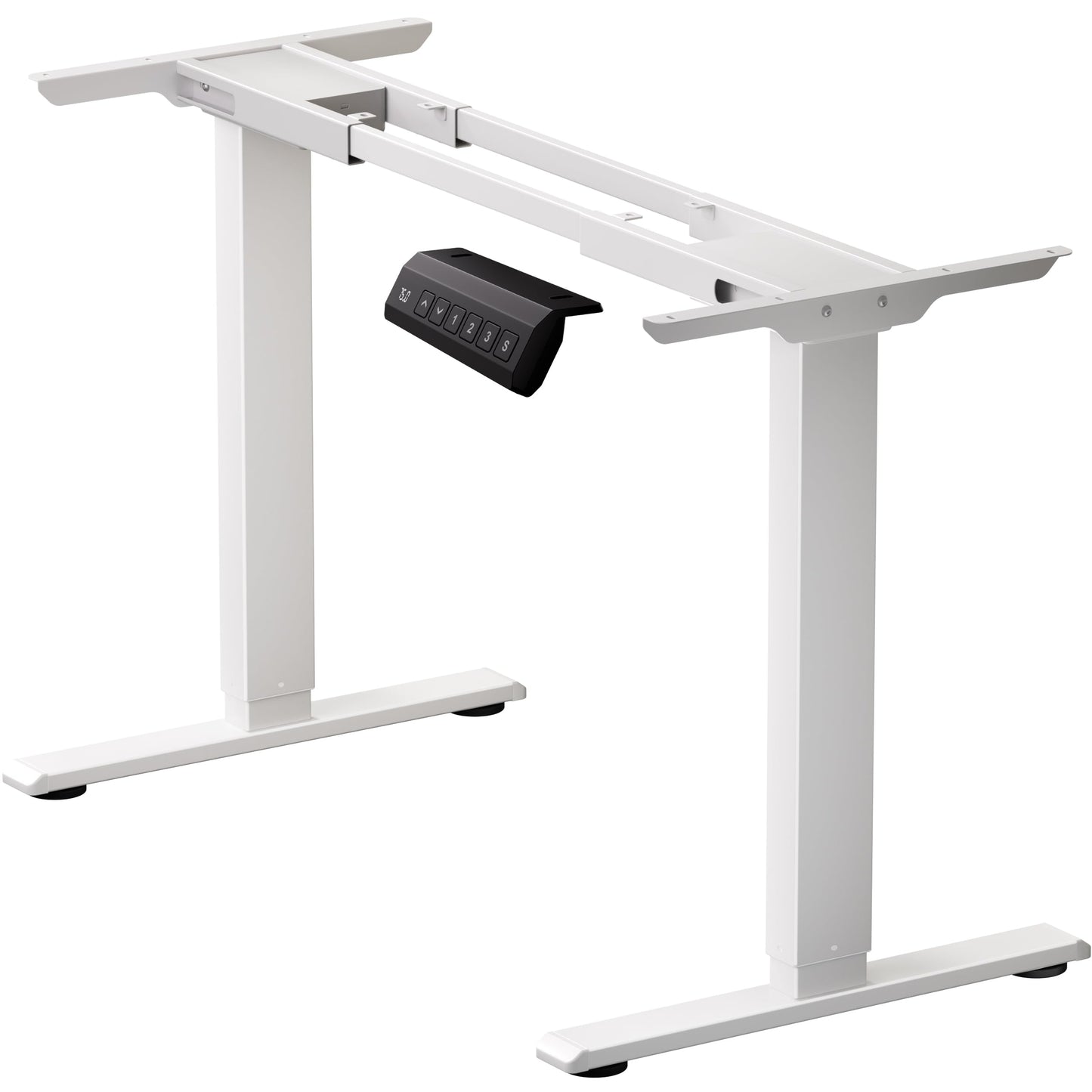 NICECOZY Dual Motor Electric Standing Desk Frame, Height Adjustable Table Legs for Max 44″ x 70.8″ Desktop with 330lbs Capacity, Ergonomic Sit Stand Up Desk Base for Home Office, White Frame Only