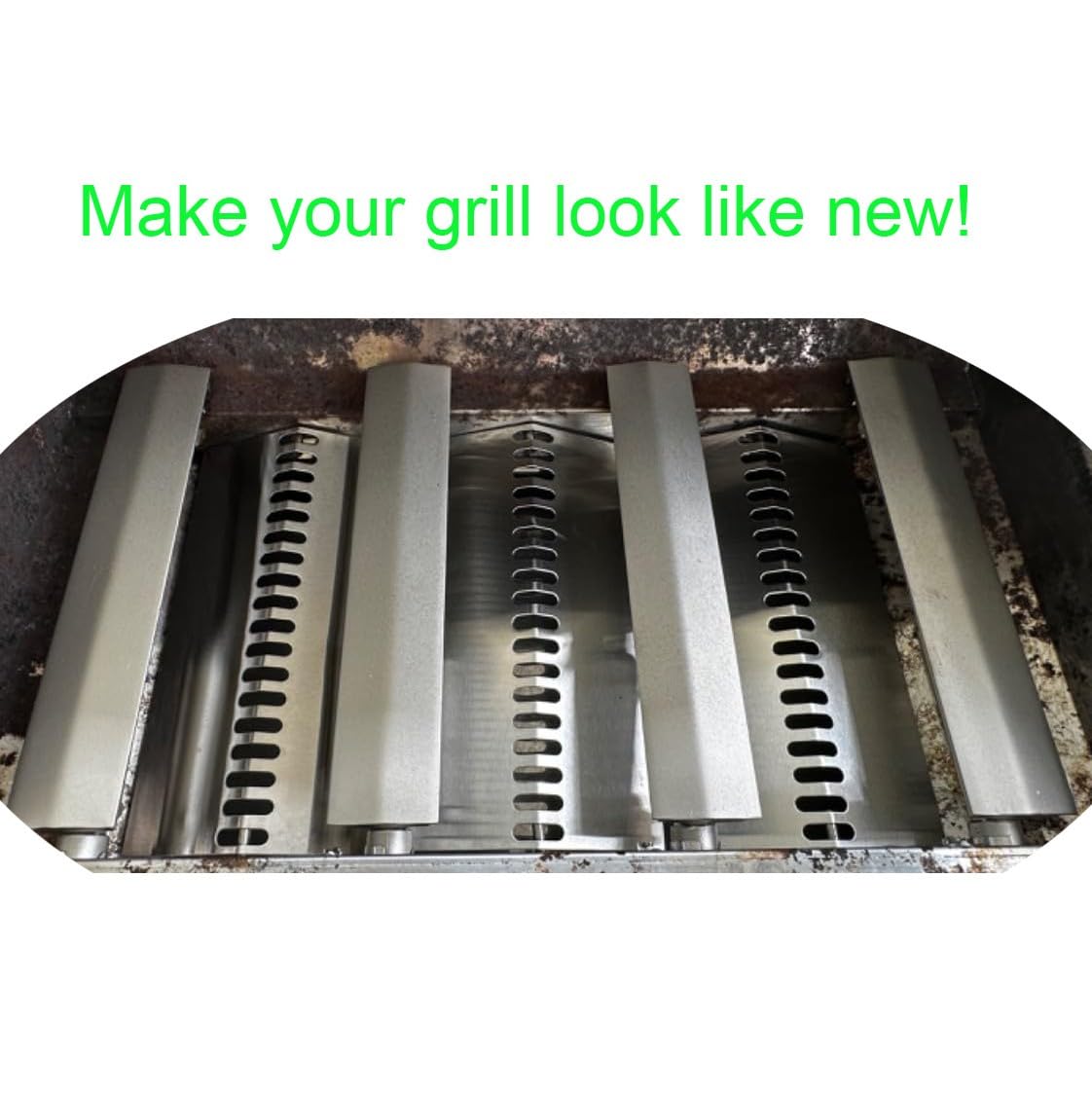 YONYO Stainless Steel 4PCS 16516 Burners + 4PCS 16631 Flame Tamer Flavor bar and + 3PCS 16520 Heat Plate Shield for Bull Grill Replacement Parts,Fits for Lion, Cal Flame 4 Burner Gas Grills