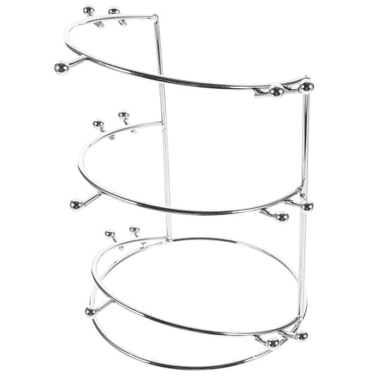 HOLIDYOYO Crown Display Stand Three-Tier Metal Tiara Holder Rack for Wedding Bridal Headbands Hair Accessories Organizer 7.55X5.51X5.51 Inches