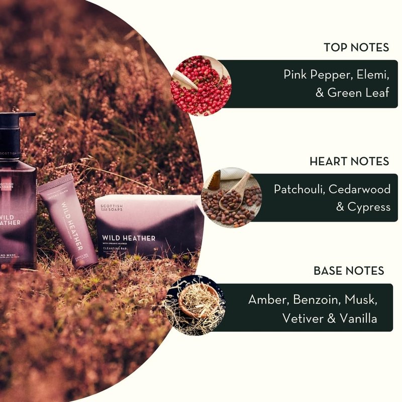 Scottish Fine Soaps Wild Heather Hand Wash Refill, Organic Heather Extract, Paraben-Free, Premium Beauty Collection, 1.2 Litre Pouch