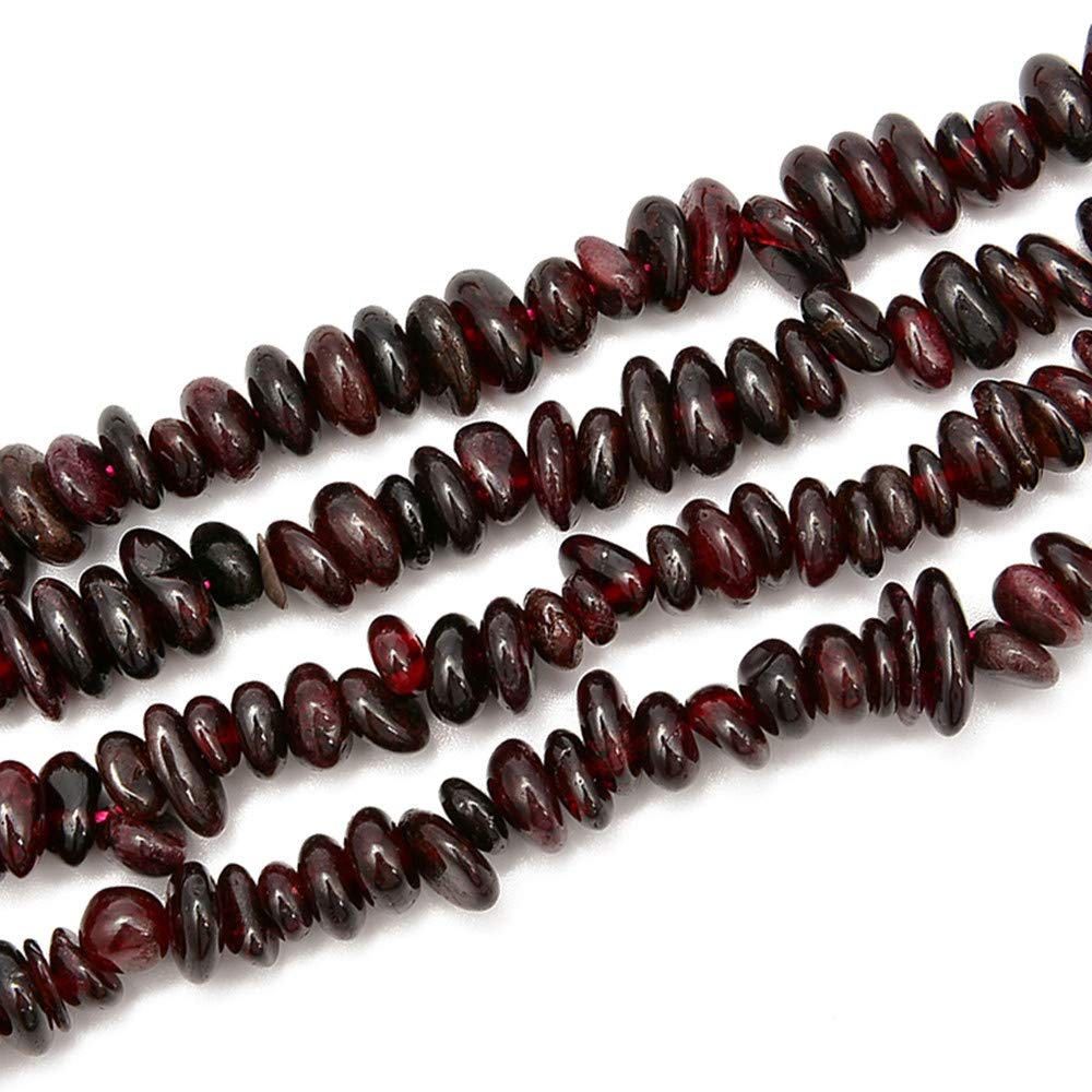 PLTbeads 5-8mm Natral Healing Gemstone Waist Bracelets Necklace Kit Irregular Stone DIY Crafts Design Jewelry Making 1 Strand per Bag Approxi 34 inch (Red Garnet Chips)