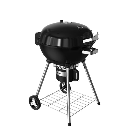 22.5-Inch Portable Charcoal Grill, Heavy Duty Kettle BBQ Smoker with Built-in Thermometer & Removable Water-Rinsable Ash Catcher for Outdoor Camping, Patio, Backyard, and Tailgating