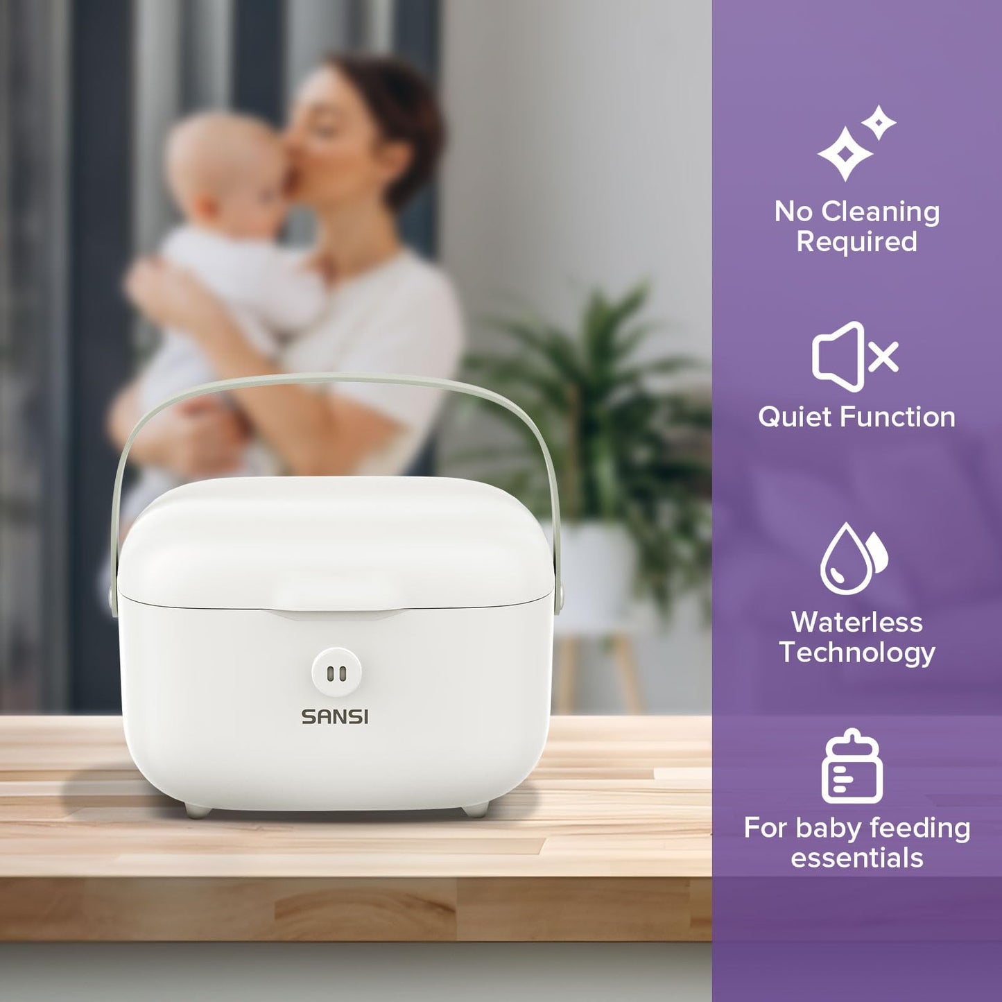SANSI UV Light Sanitizer Box with 360° UVC Chips, Sanitizes in 5 Minutes 5.1L Large Capacity Sanitizer for Baby & The Whole Family (10W)