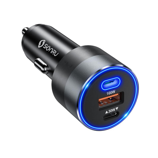 130W USB C Car Charger 3 Ports Type c car Charger Adapter PD/PPS 100W +PD/QC 30W Cigarette Lighter USB Charger Fast Charging for iPhone 16 15 14 13 Pro Max Samsung S23 iPad MacBook and More