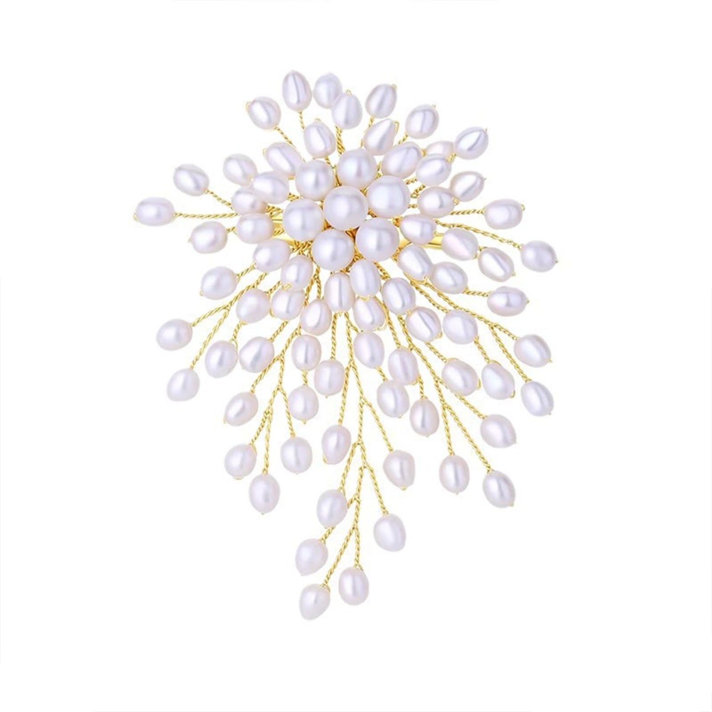 Charm White Pearl Brooch Pins for Women,Striking Large Pearl Flower Statement Costume Pin Graceful Wedding Anniversary Prom Jewelry Gifts (Pearl3)