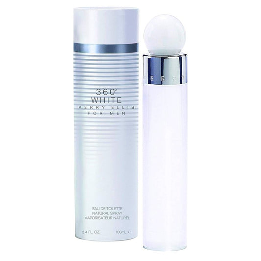 Perry Ellis 360° White Eau De Toilette Spray for Men - Mens Cologne, Long Lasting Perfume, EDT, Fragrance with Notes of Cedar Wood, Cardamom & Vanilla - 3.4 fl oz (100 mL)