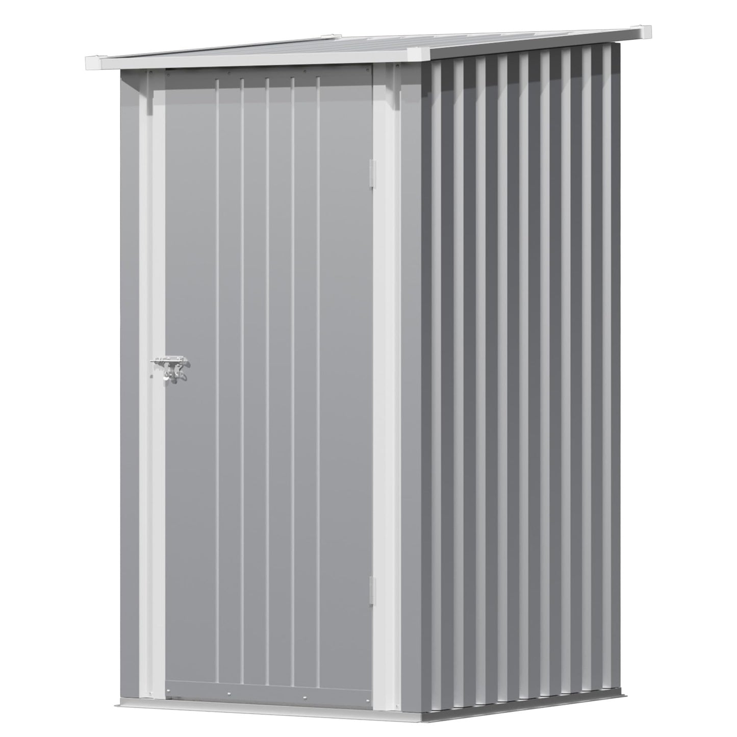 Devoko 3x3 FT Outdoor Storage Shed, Small Garden Tool Shed with Single Lockable Door, Metal Tool Storage Shed with Sloping Roof, Outside Shed for Backyard Patio Lawn, Gray
