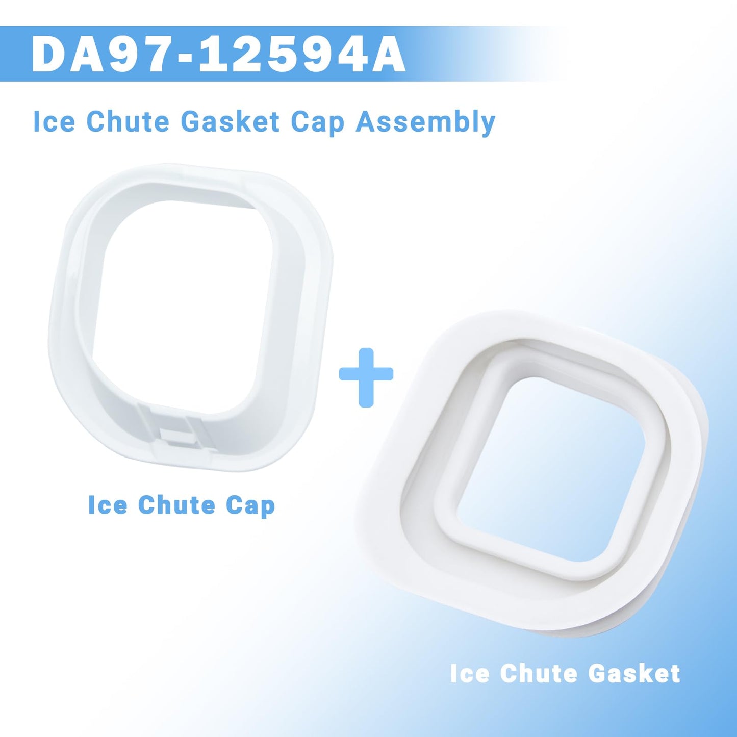 DA97-12594A Ice Chute Gasket Cap Replacement for Samsung Refrigerator - Compatible with RF28HMEDBSR RF28JBEDBSR Models - Durable Ice Maker Gasket