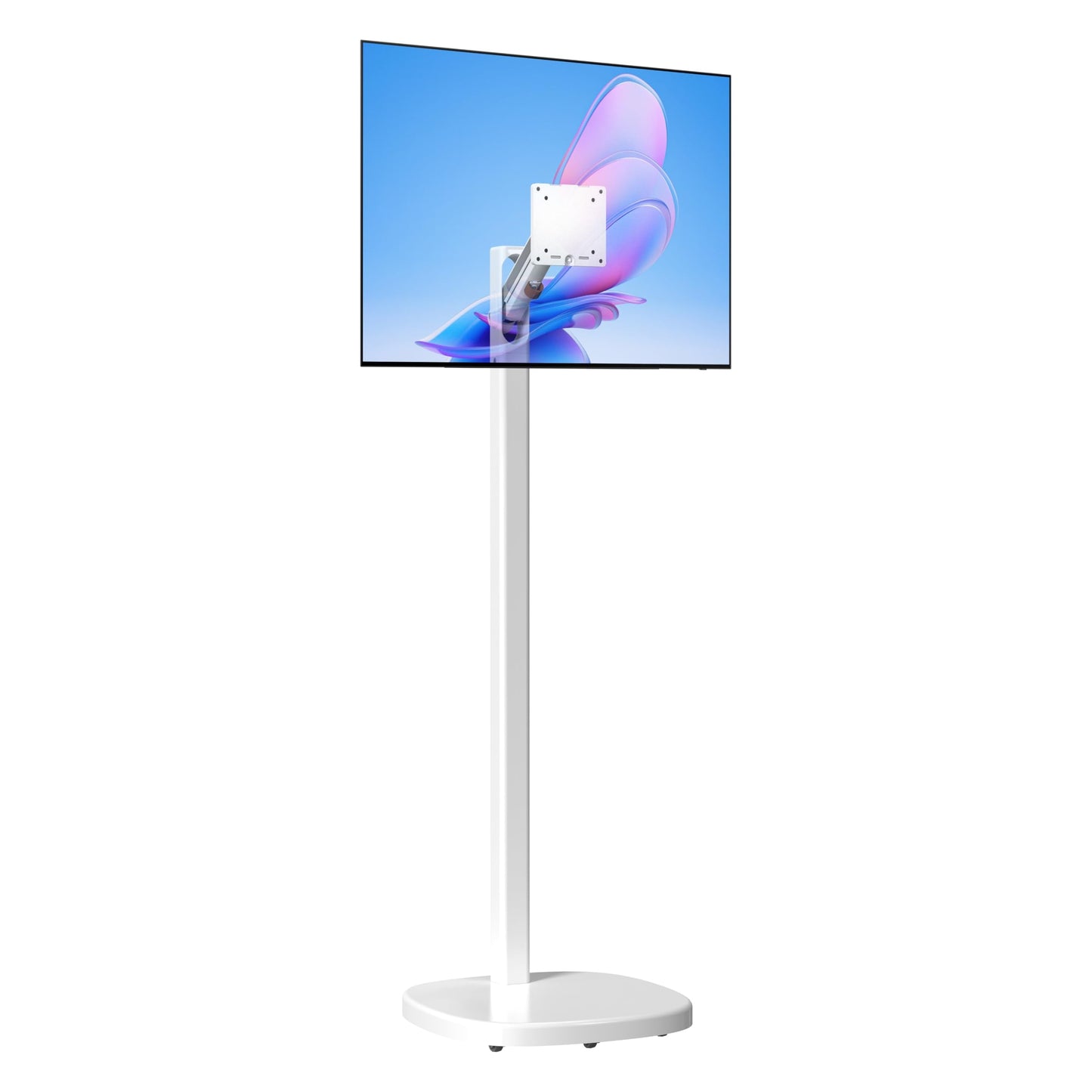 CTA Ergonomic Floor Stand For Monitors & TV’s Up To 35-inches & 22 lbs - Mobile Stand With Anti-Knockdown Base & Height Adjustable - Commercial Grade - (ADD-MSADFS)