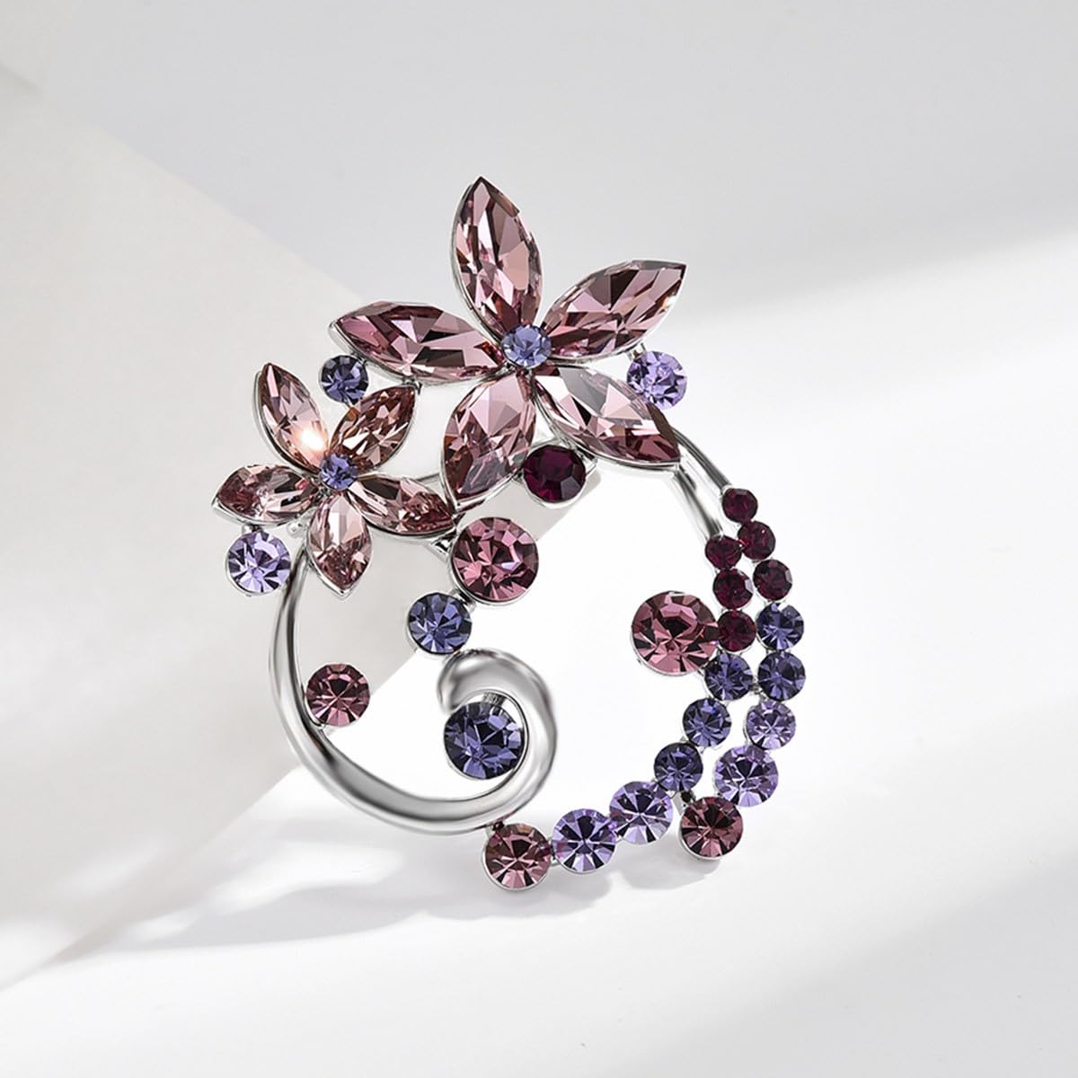 UNVAK Austrian Crystal Flower Brooch Pin - Retro Lapel Pin Jewelry for Thanksgiving Day, Birthday Gifts, Dress Accessories