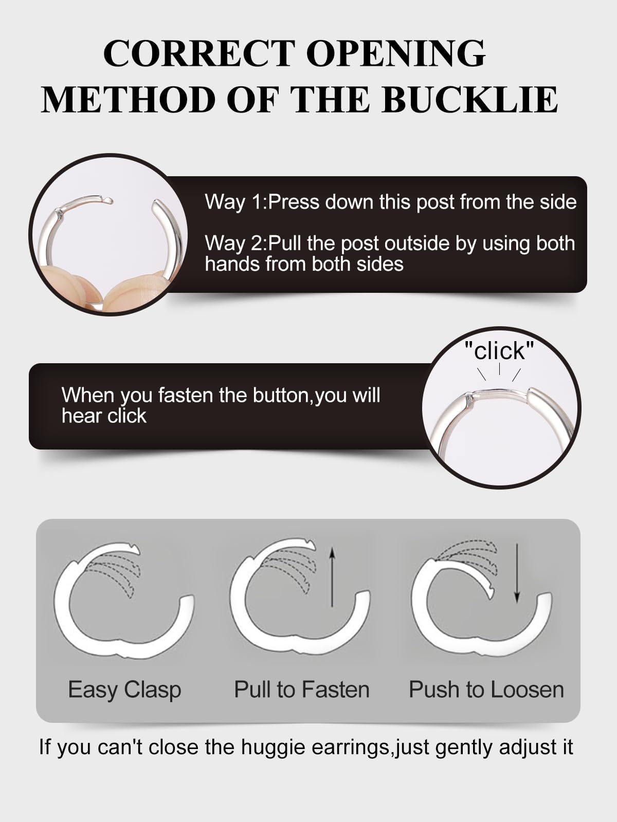 SILVERCUTE 925 Sterling Silver Huggie Hoop Earrings for Women,Hypoallergenic Rose Gold Small Hoop Earring Cartilage Earring Lightweight Huggies Earrings for Women,8/10/12mm