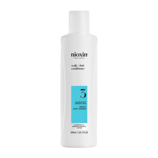 Nioxin System 3 Scalp + Hair Conditioner | For Colored or Damaged Hair with Light Thinning | With Niacinamide and Biotin | 10.1 Fl oz.