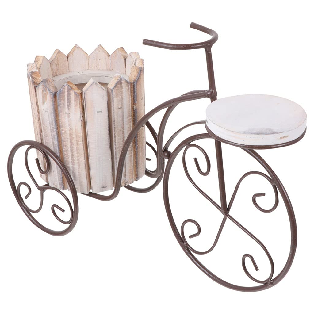 MVBCXZXAZ Plant standWrought Iron Plant Stand Rustic Style Bike Flower Pot Cart Holder Flower Basket
