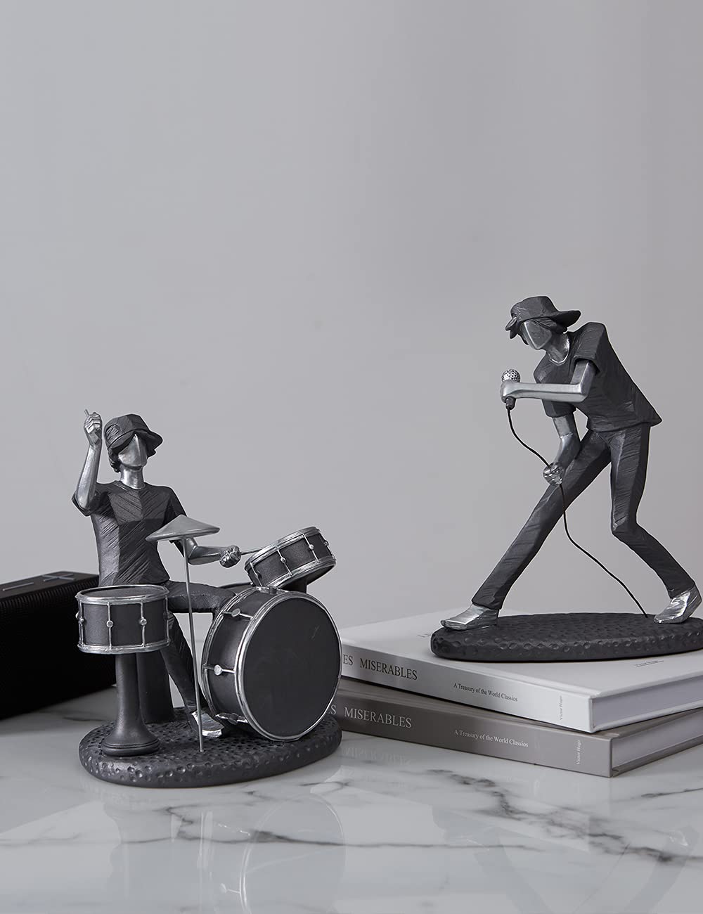 NENBOLEC Music Decor Statue Modern Figurine Sculpture Piano Gifts Table Centerpiece Arts for Bedroom Home Shelf Polyresin 8.1 Inch