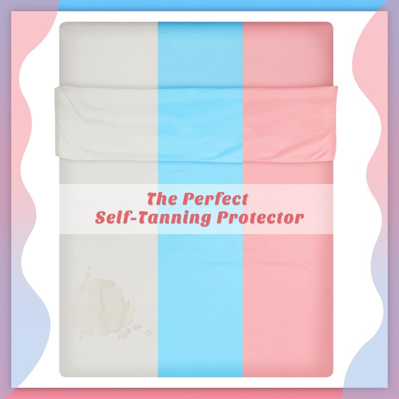 Irenare 2 Pcs Tan Sleep Sack Reusable Body Self Tanners Lightweight Breathable Sleeping Sac Protect Sheets from Dark Tanner for Bed Travel Sleeping Bag(Pink, Blue)