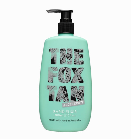 The Fox Tan Rapid Tanning Elixir, Natural Tanning Accelerator Lotion For Darker & Faster Tans, Creates Flawless Tan Skin, Vegan & Cruelty-Free, 300mL
