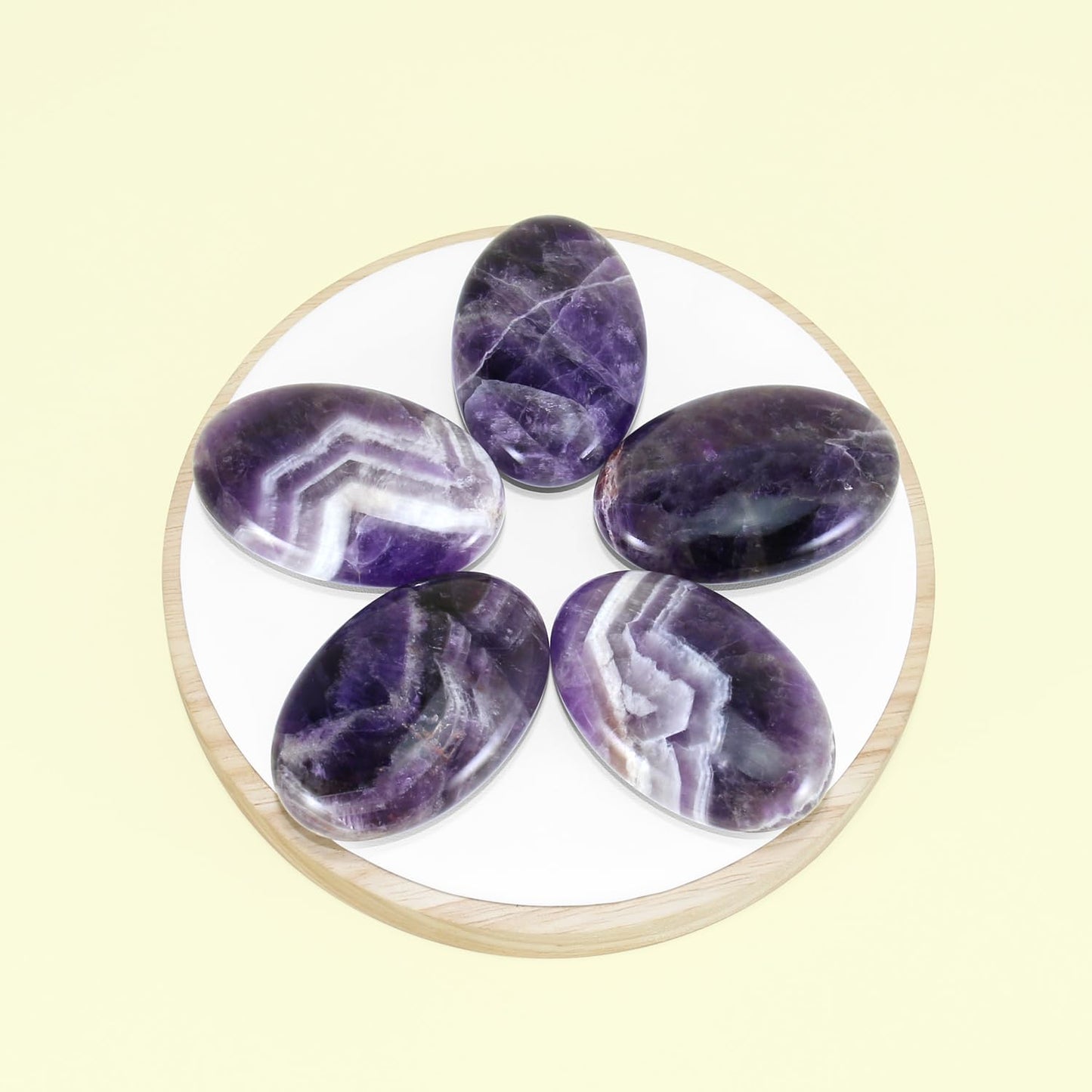 Nvzi Amethyst Crystal Palm Stone, Worry Stones, Crystals and Healing Stones, Polished Rocks, Natural Gemstones, Chakra Stones for Healing Crystals Daily Use