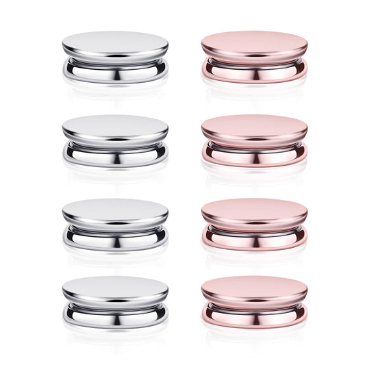 8pcs Hijab Magnetic Pins, Multi-Purpose Magnetic Scarf Clip no Snag Hijab Magnets Scarf Magnetic Clasp Strong Magnetic Hijab Pins Pinless Brooch for Women Clothes (Pink, Silver)