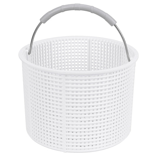 2026 New Model White SPX1082CA 7" Pool Skimmer Basket Replacement for Hayward SP1082/SP1083/SP1084/SP1085/SP1086/SP1075 Series & Aladdin B-152 Skimmers, 316 Stainless Steel Handle with Rubber Grip