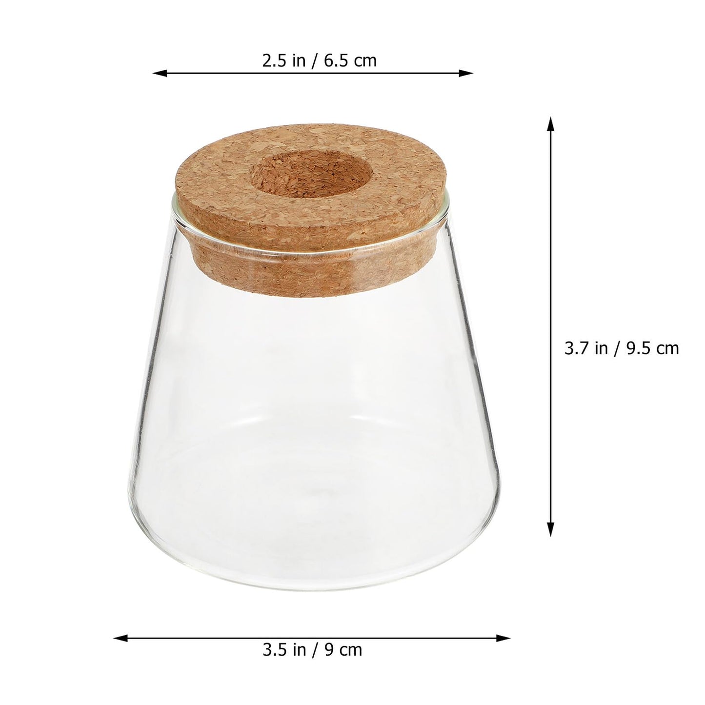 Healifty 2pcs Hydroponic Glass Planter Vases 6.5cm Mouth Diameter Glass Terrarium Plant Containers for Home Office Garden Decoration