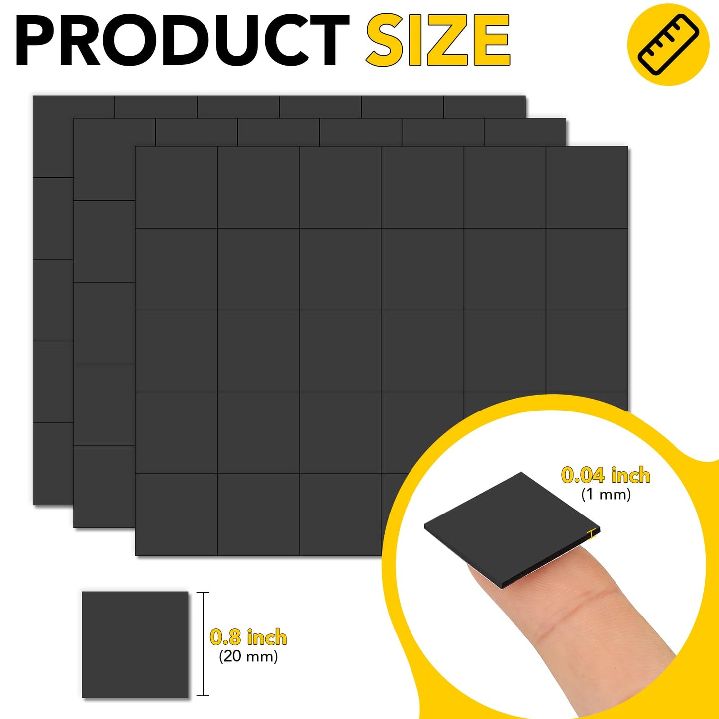 DIYMAG Magnets with Adhesive Backing,300Pcs Adhesives Magnet Squares for Whiteboard Crafts Small Magnetics Tape Magnetic Sheets Magnetism Strips Stickers for Classroom Refrigerator 0.8 x 0.04inch