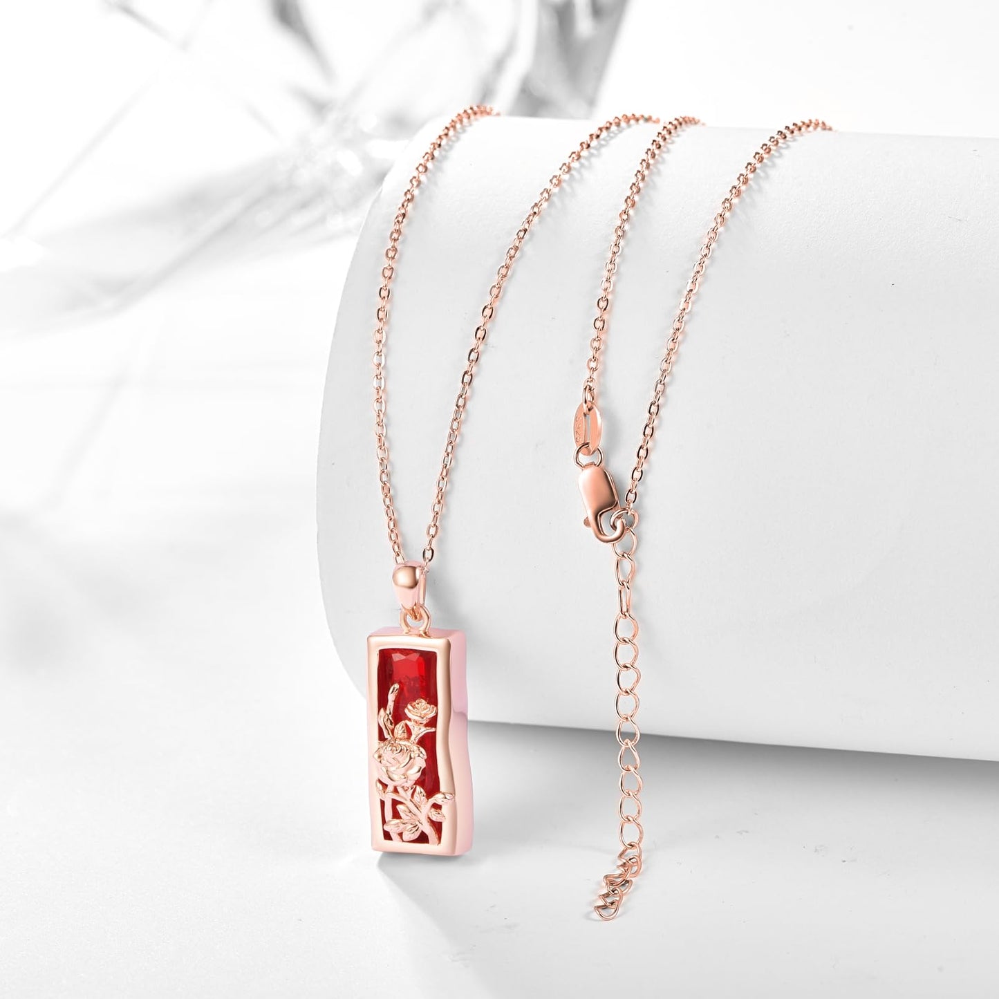 AENEAS Rose Flower Necklace 925 Sterling Silver Crystal Rose Pendant Necklace Rose Jewelry Gifts for Women Prime